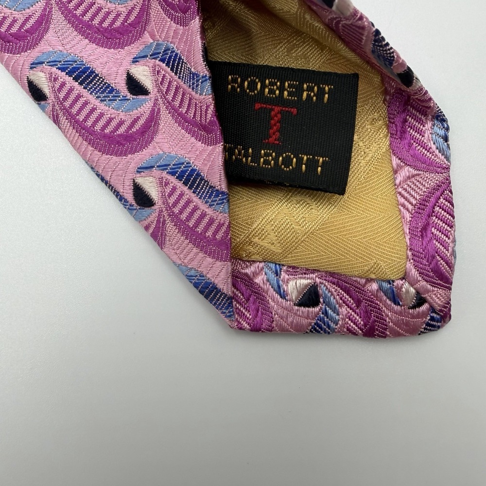 Robert Talbott Best Of Class‎ Silk Necktie Mens Pink Geometric Designer Tie - Picture 5 of 6